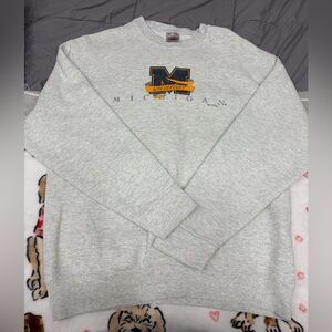 Vintage Fruit of the Loom Gray Michigan Crewneck Sweater